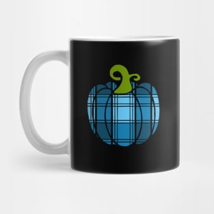 Teal Plaid Pumpkin Mug